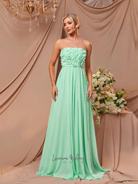 Strapless Chiffon Bridesmaid Gown' Luxurious Weddings