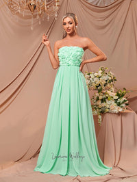 Strapless Chiffon Bridesmaid Gown' Luxurious Weddings