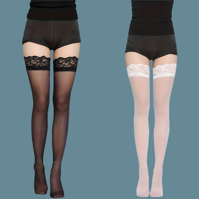 6 Pairs Lace Trim Thigh High Stockings, Thigh-High Stockings Luxurious Weddings