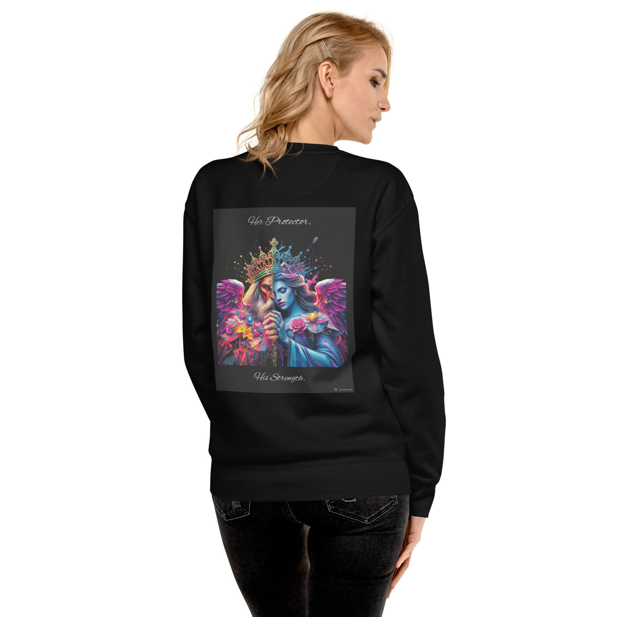 Her Protector His Strength King & Queen Sweatshirt Luxurious Weddings