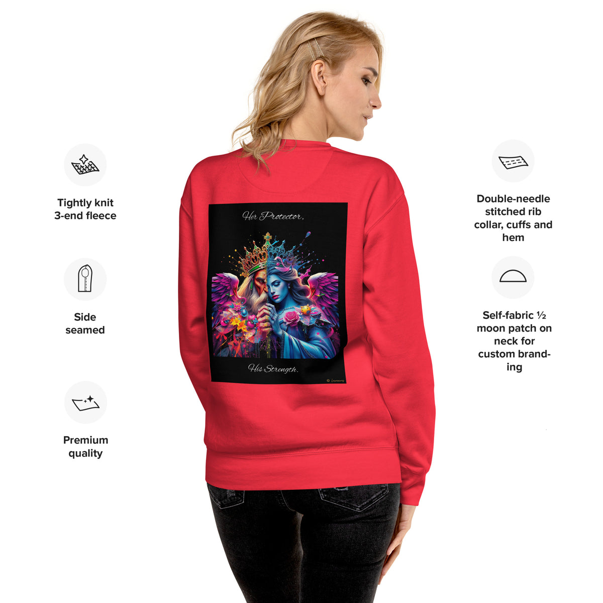 Her Protector His Strength King & Queen Sweatshirt Luxurious Weddings