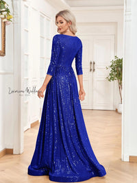 V-Neck Sequin Maxi Dress for Bridesmaids - Elegant Women's Clothing Luxurious Weddings