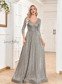 V-Neck Sequin Maxi Dress for Bridesmaids - Elegant Women's Clothing Luxurious Weddings