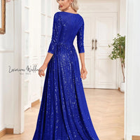 V-Neck Sequin Maxi Dress for Bridesmaids - Elegant Women's Clothing Luxurious Weddings