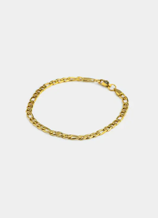 Figaro Bracelet 4mm - 18K Gold Plated
