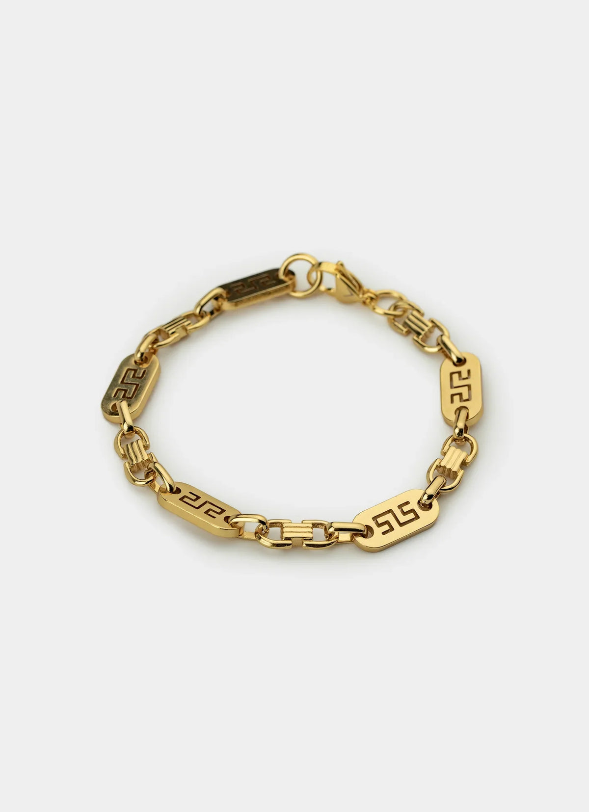 Greca Plate Bracelet 8mm -18K Gold Plated