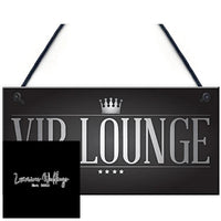 Vintage VIP Lounge: Hanging Man Cave Sign for Home Bar, - Luxurious Weddings