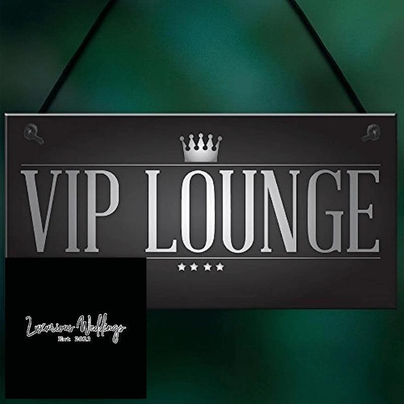 Vintage VIP Lounge: Hanging Man Cave Sign for Home Bar, - Luxurious Weddings