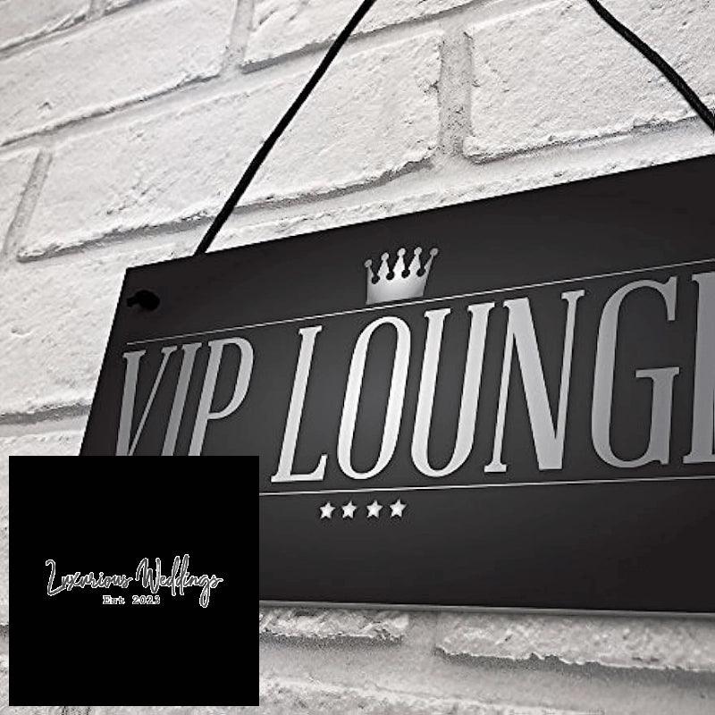 Vintage VIP Lounge: Hanging Man Cave Sign for Home Bar, - Luxurious Weddings