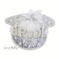 White Imitation Pearl Bridal Hat Luxurious Weddings