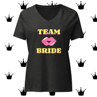 Women’s TEAM BRIDE relaxed v-neck t-shirt Tshirts Luxurious Weddings