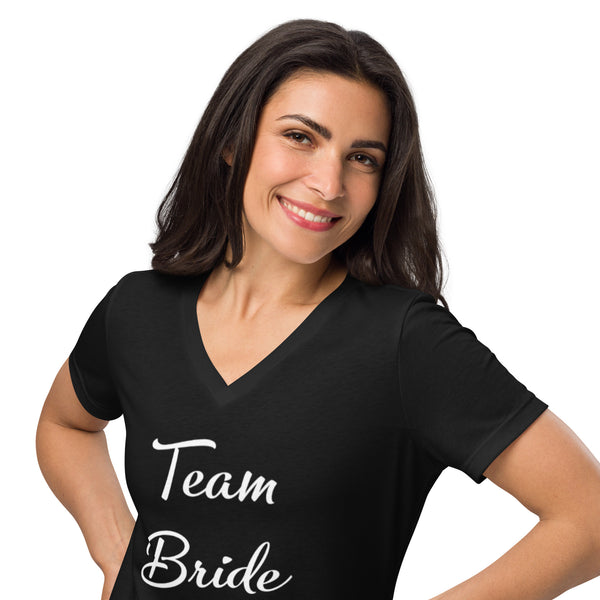 TEAM BRIDE Women’s relaxed v-neck t-shirt Couples Tshirts Luxurious Weddings