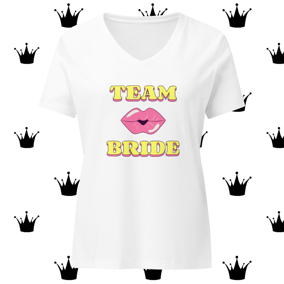 Women’s TEAM BRIDE relaxed v-neck t-shirt Tshirts Luxurious Weddings