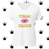 Women’s TEAM BRIDE relaxed v-neck t-shirt Tshirts Luxurious Weddings