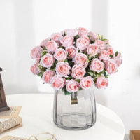 10 Heads Artificial Flowers Silk Roses Wedding Party Bouquet - Luxurious Weddings