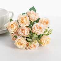 10 Heads Artificial Flowers Silk Roses Wedding Party Bouquet - Luxurious Weddings