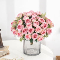 10 Heads Artificial Flowers Silk Roses Wedding Party Bouquet - Luxurious Weddings