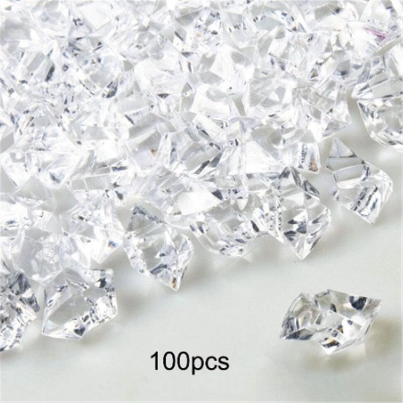 100pcs Clear Fake Crushed Ice Diamonds Party Accessories - Luxurious Weddings