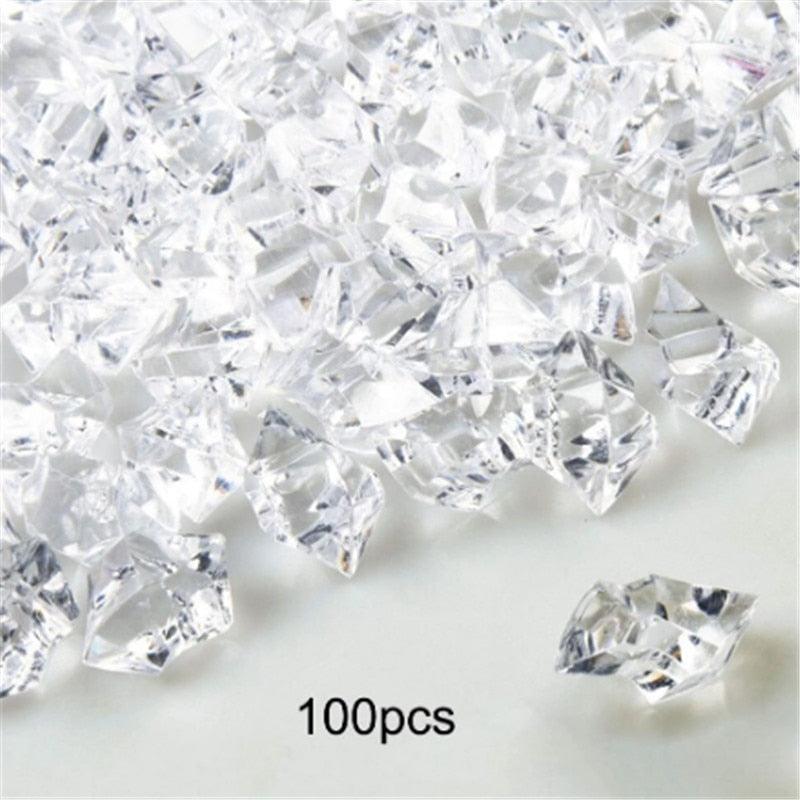 100pcs Clear Fake Crushed Ice Table Decorations DIY Craft Supplies Luxurious Weddings
