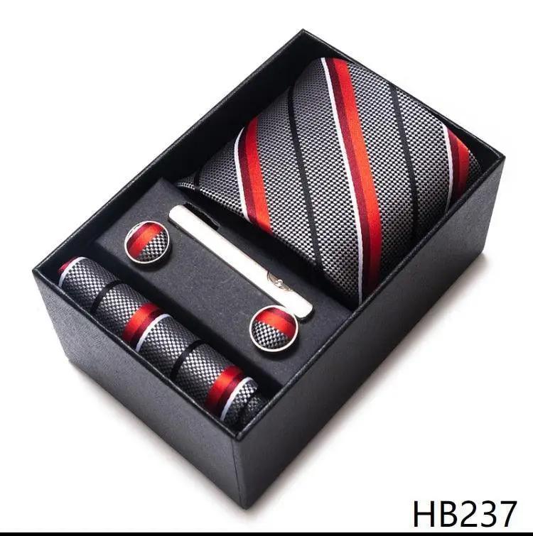 100% Silk Tie Handkerchief Cufflink Set For Men - Luxurious Weddings