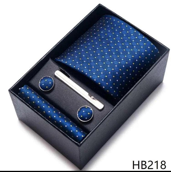 100% Silk Tie Handkerchief Cufflink Set For Men - Luxurious Weddings