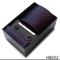 100% Silk Tie Handkerchief Cufflink Set For Men - Luxurious Weddings