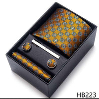 100% Silk Tie Handkerchief Cufflink Set For Men - Luxurious Weddings