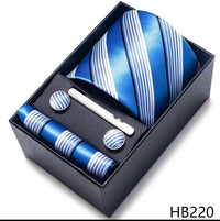 100% Silk Tie Handkerchief Cufflink Set For Men - Luxurious Weddings