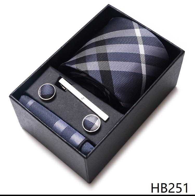 100% Silk Tie Handkerchief Cufflink Set For Men - Luxurious Weddings