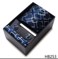 100% Silk Tie Handkerchief Cufflink Set For Men - Luxurious Weddings