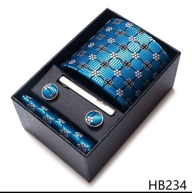 100% Silk Tie Handkerchief Cufflink Set For Men - Luxurious Weddings