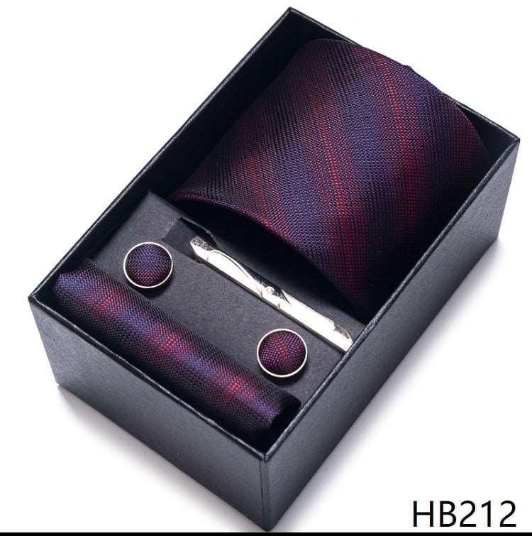 100% Silk Tie Handkerchief Cufflink Set For Men - Luxurious Weddings