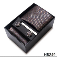 100% Silk Tie Handkerchief Cufflink Set For Men - Luxurious Weddings