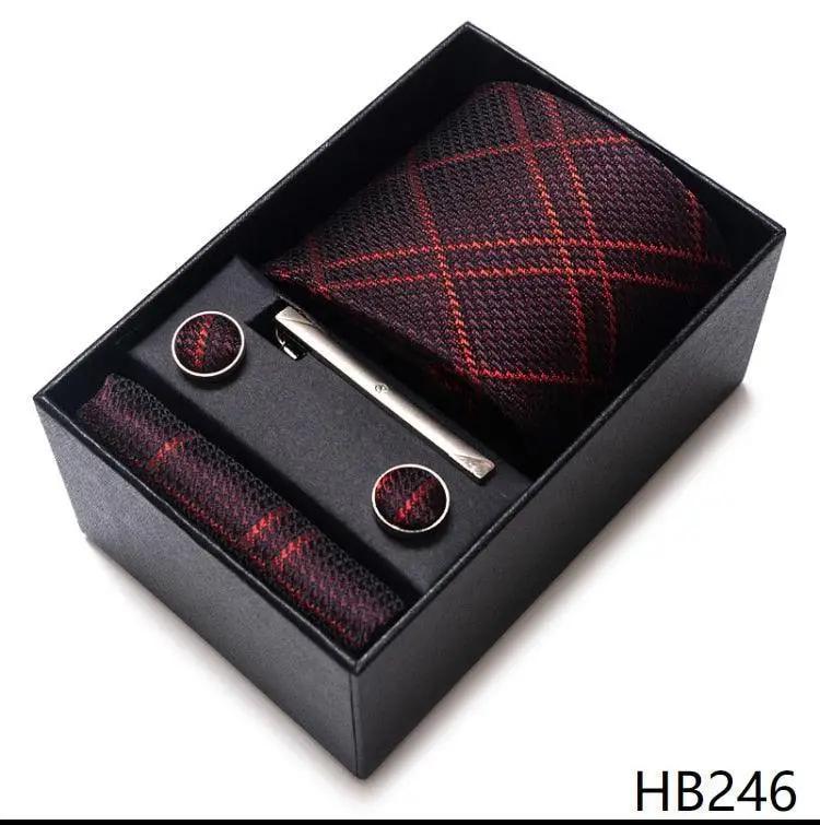 100% Silk Tie Handkerchief Cufflink Set For Men - Luxurious Weddings