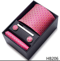 100% Silk Tie Handkerchief Cufflink Set For Men - Luxurious Weddings