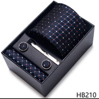 100% Silk Tie Handkerchief Cufflink Set For Men - Luxurious Weddings