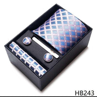 100% Silk Tie Handkerchief Cufflink Set For Men - Luxurious Weddings