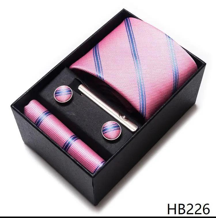 100% Silk Tie Handkerchief Cufflink Set For Men - Luxurious Weddings