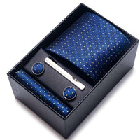 100% Silk Tie Handkerchief Cufflink Set For Men - Luxurious Weddings