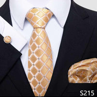 100% Silk Tie Hankie Cufflink Set - Luxurious Weddings