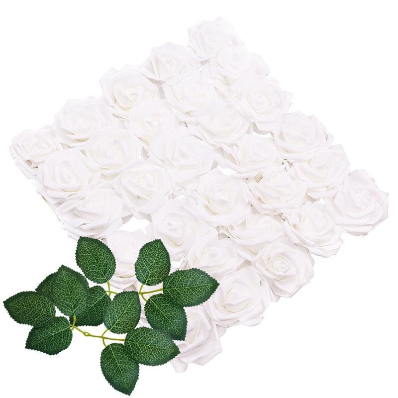 10/20/30 Heads 8CM Artificial PE Foam Rose Flowers - Luxurious Weddings