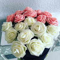 10/20/30 Heads 8CM Artificial PE Foam Rose Flowers - Luxurious Weddings