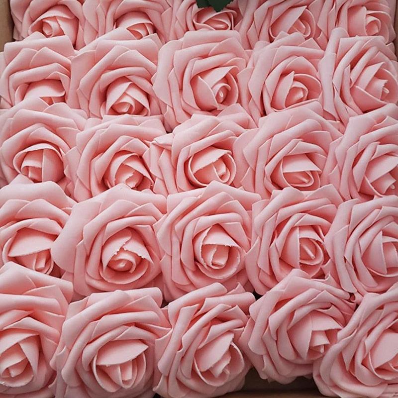 10/20/30 Heads 8CM Artificial PE Foam Rose Flowers - Luxurious Weddings