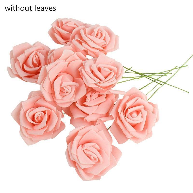 10/20/30 Heads 8CM Artificial PE Foam Rose Flowers - Luxurious Weddings