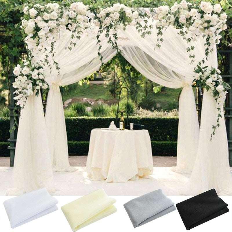 10m X 48cm Wedding Decoration Organza Crystal Sheer DIY Wedding Flowers Arch Tulle Roll Backdrop Hanging Decor Party Supplies - Luxurious Weddings