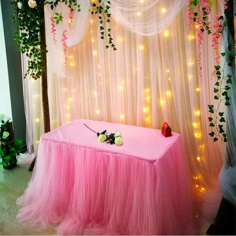 10m X 48cm Wedding Decoration Organza Crystal Sheer DIY Wedding Flowers Arch Tulle Roll Backdrop Hanging Decor Party Supplies - Luxurious Weddings