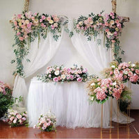 10m X 48cm Wedding Decoration Organza Crystal Sheer DIY Wedding Flowers Arch Tulle Roll Backdrop Hanging Decor Party Supplies - Luxurious Weddings