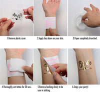 10pcs/set Hen Party Temporary Tattoo Team Bride Stickers - Luxurious Weddings