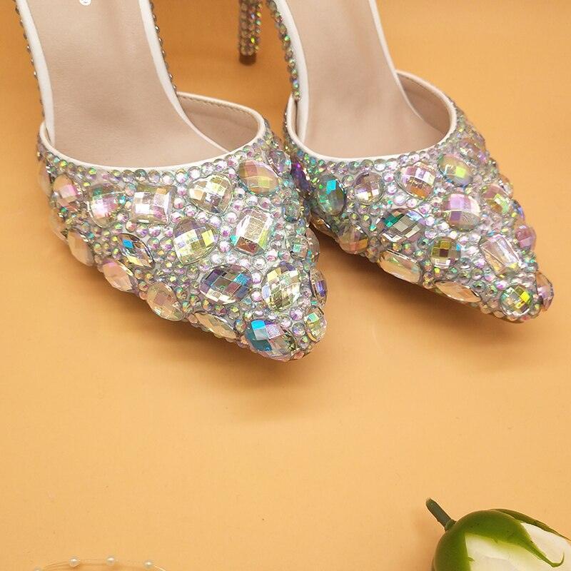 12cm/14cm Heels & Flats Crystal wedding shoes - Luxurious Weddings