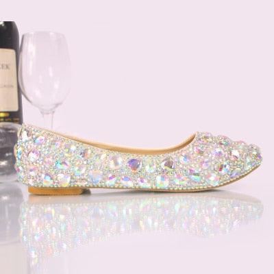 12cm/14cm Heels & Flats Crystal wedding shoes - Luxurious Weddings